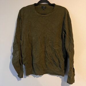 J. Crew Men's Olive Crewneck Sweater Natural Fibers